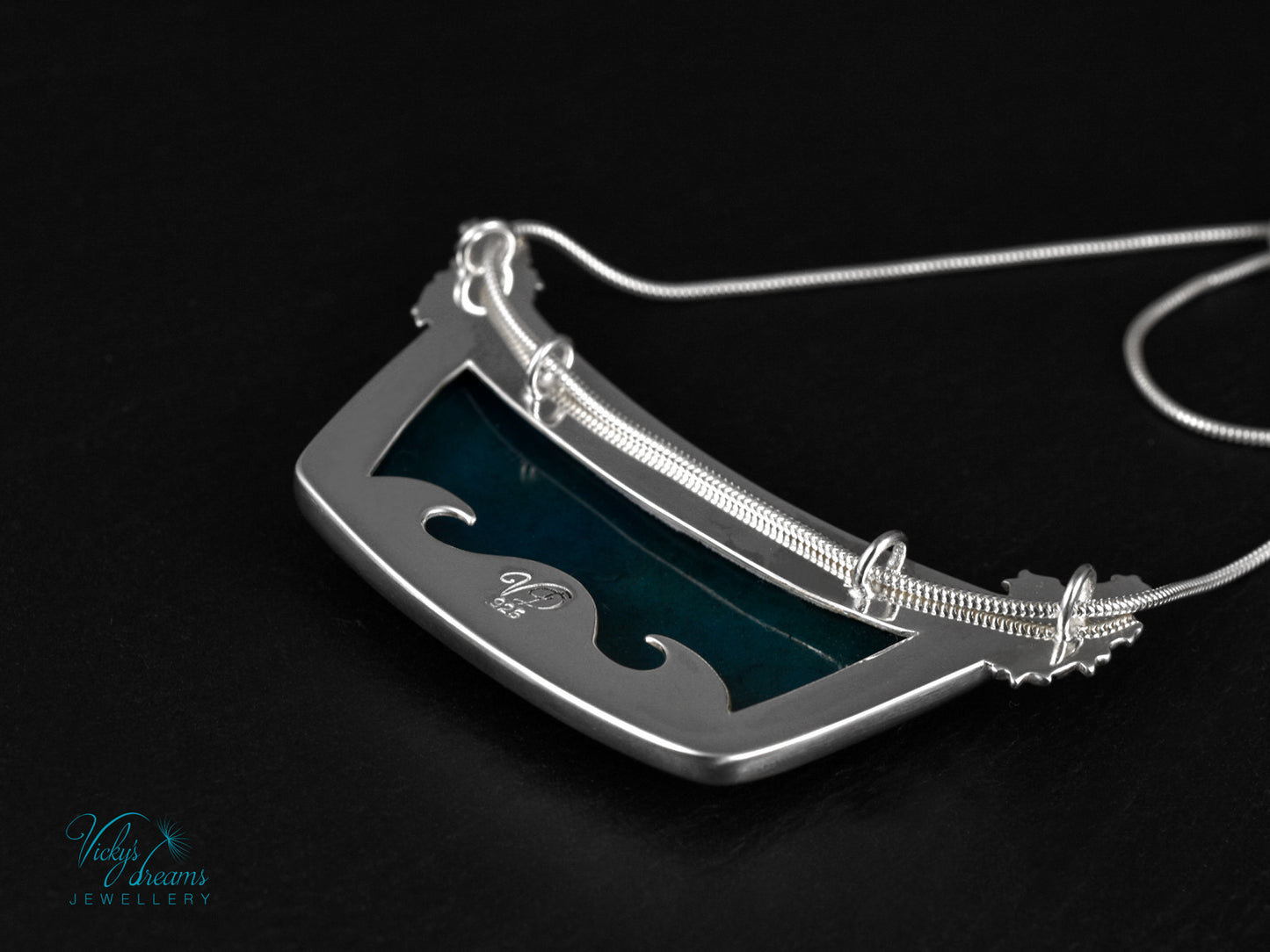 The Lightkeeper – Cloisonné Enamel Pendant with Lighthouse and Starry Sea