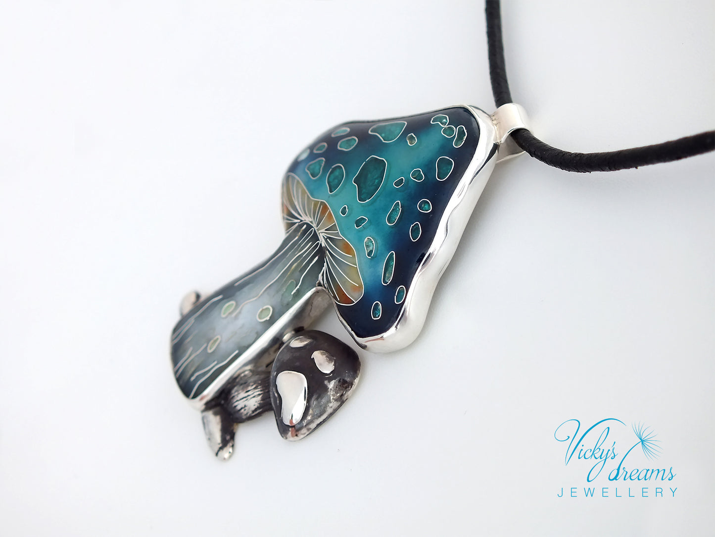 vibrant blue mushroom