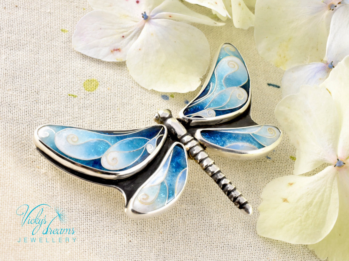 Vibrant Cloisonne Enamel Dragonfly Necklace Wearable Art Gift