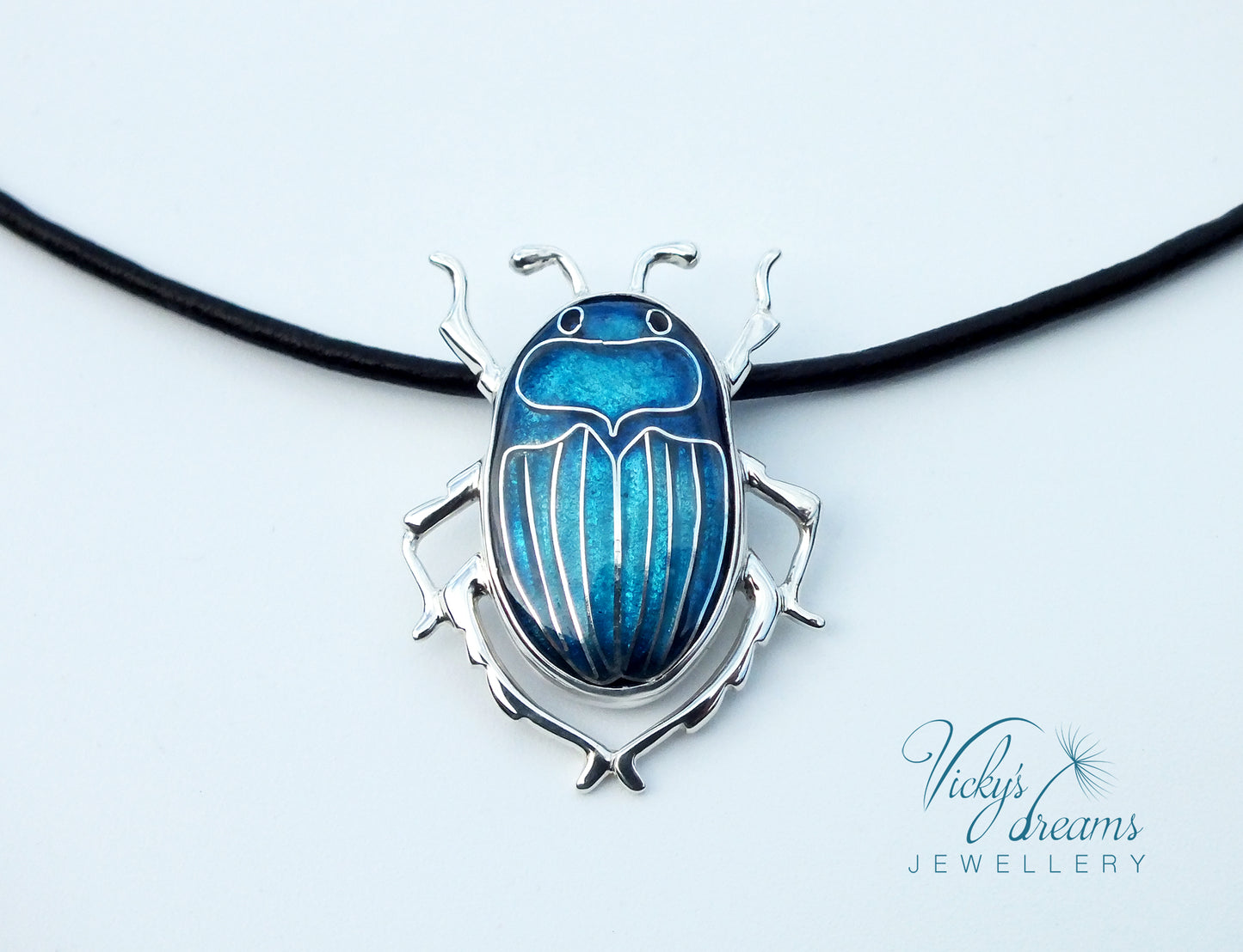 scarab - Cloisonné enamel necklace