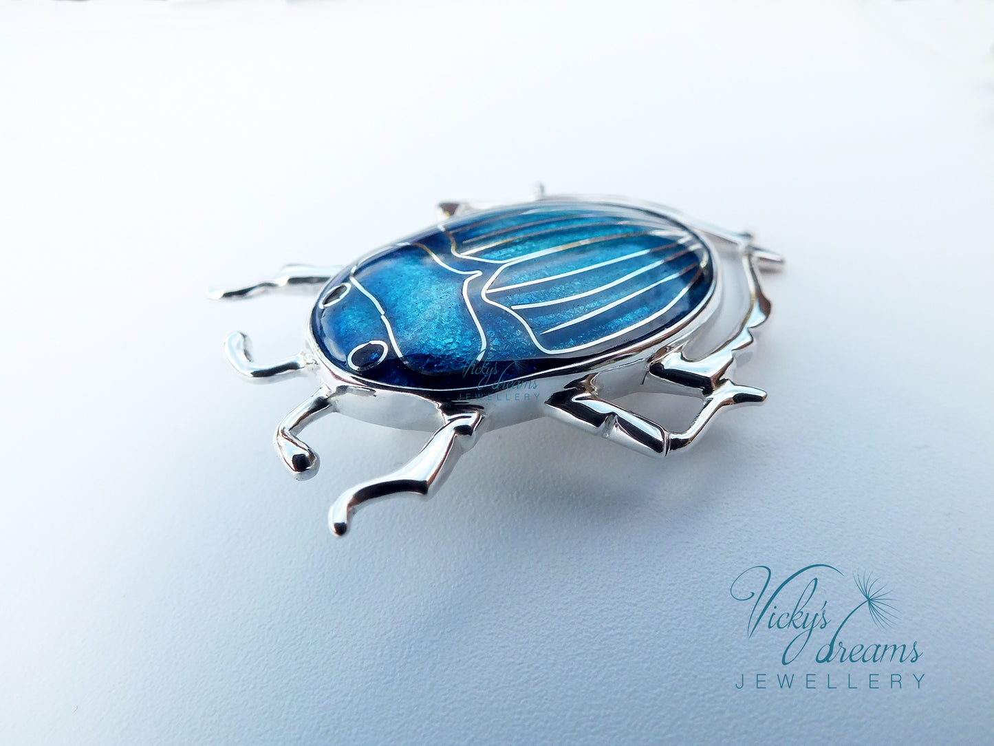 scarab - Cloisonné enamel necklace