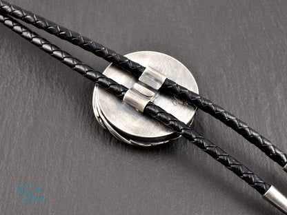 Eagle Spirit Bolo Tie – Cloisonné Enamel in Sterling Silver Feathers