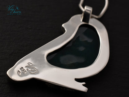 Handmade Cloisonné Bird Pendant – Enamel Necklace in Sterling Silver – Colorful Songbird Jewelry – Nature-Inspired Artisan Gift