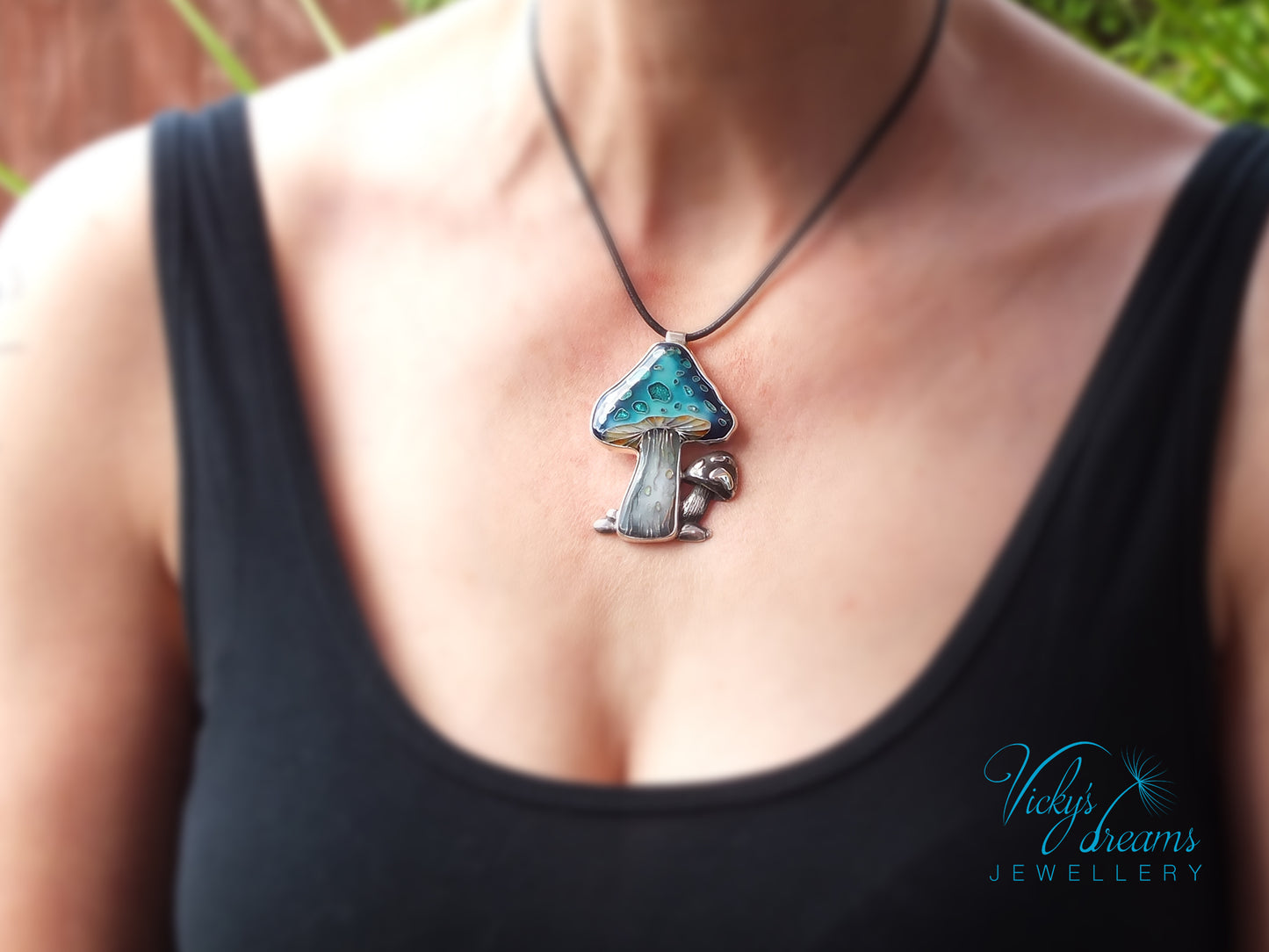 vibrant blue mushroom