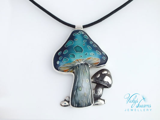 vibrant blue mushroom