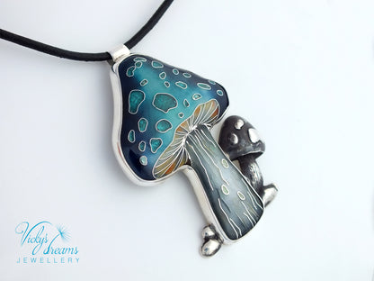 vibrant blue mushroom