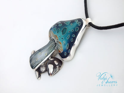 vibrant blue mushroom