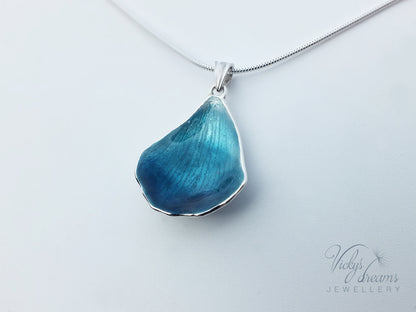 Bright blue flower petals