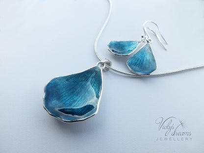 Bright blue flower petals