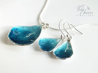 Bright blue flower petals
