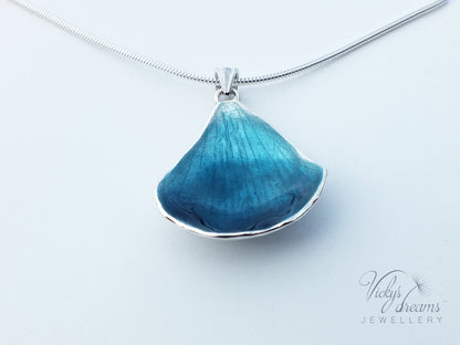 Bright blue flower petals