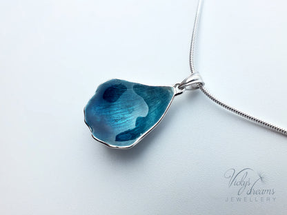 Bright blue flower petals