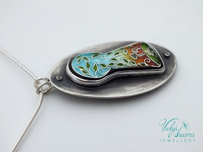 Color Key hole - Cloisonné enamel necklace