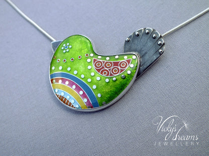 Vibrant green  little bird