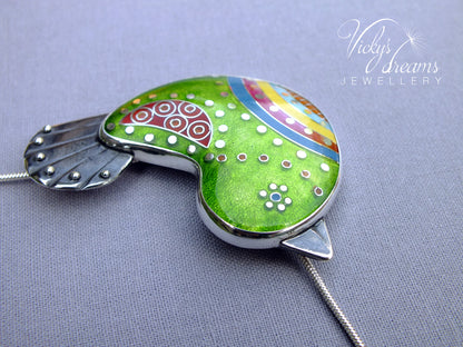 Vibrant green  little bird