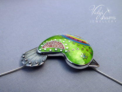 Vibrant green  little bird