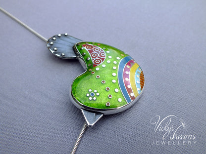 Vibrant green  little bird