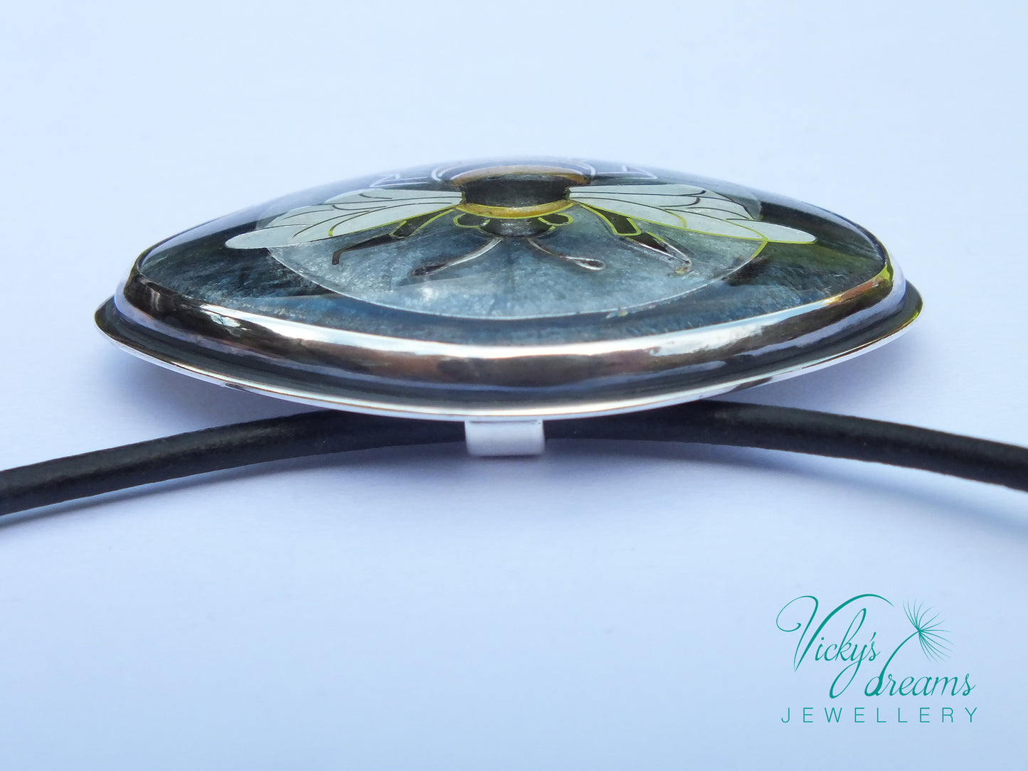 honeybee - cloisonne' enamel pendant