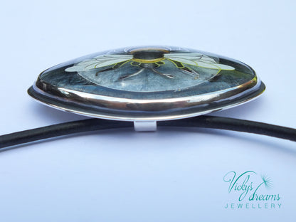 honeybee - cloisonne' enamel pendant