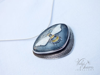 honeybee cloisonne enamel pendant