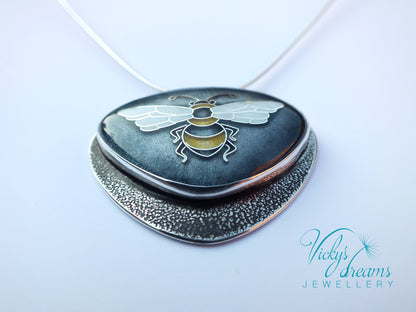 honeybee cloisonne enamel pendant