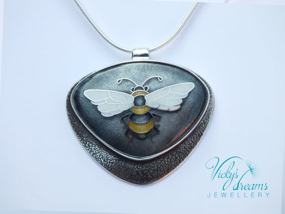 honeybee cloisonne enamel pendant