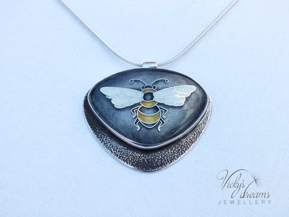 honeybee cloisonne enamel pendant
