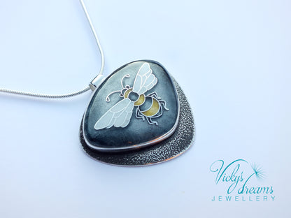 honeybee cloisonne enamel pendant
