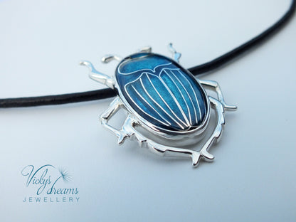 scarab - Cloisonné enamel necklace