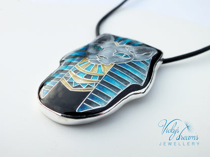 Sphynx cat - Cloisonné enamel necklace