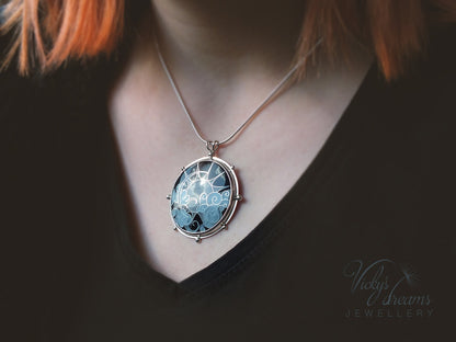 Grayscale Sun & Clouds necklace