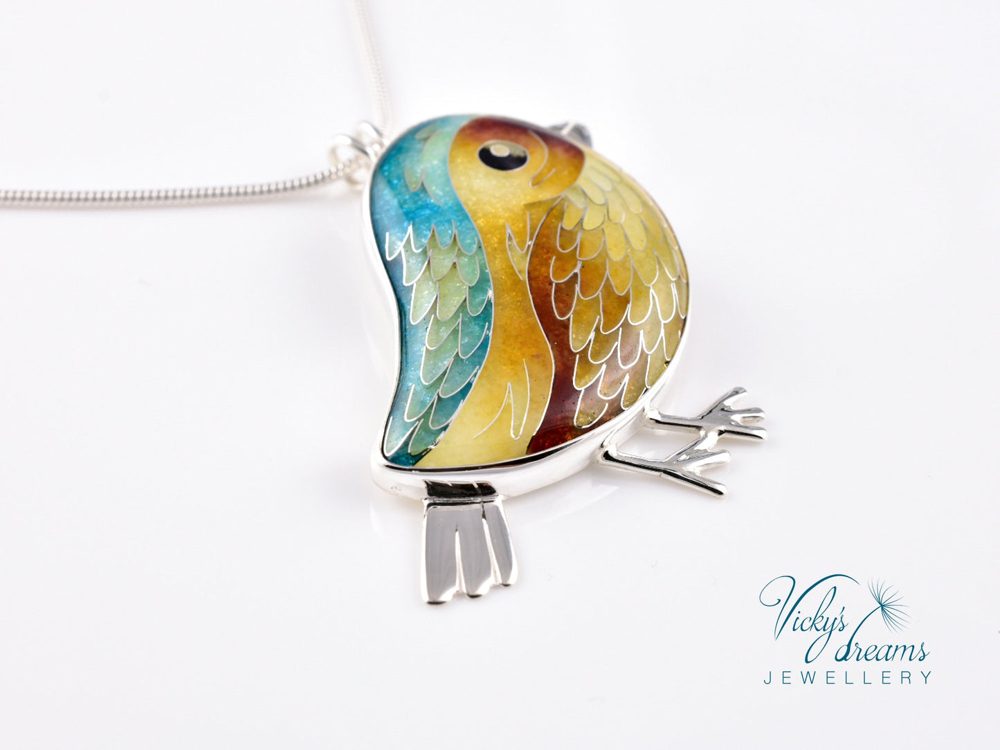 Vibrant blue, yellow & brown birdie